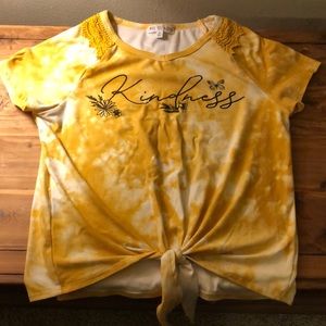 Girls Med yellow tie-dye Tee